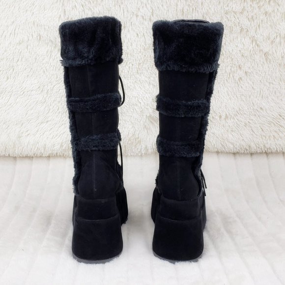 Furry Goth 202 Punk Platform Calf Boots Stomper RESTOCKED Bear - Picture 7 of 11